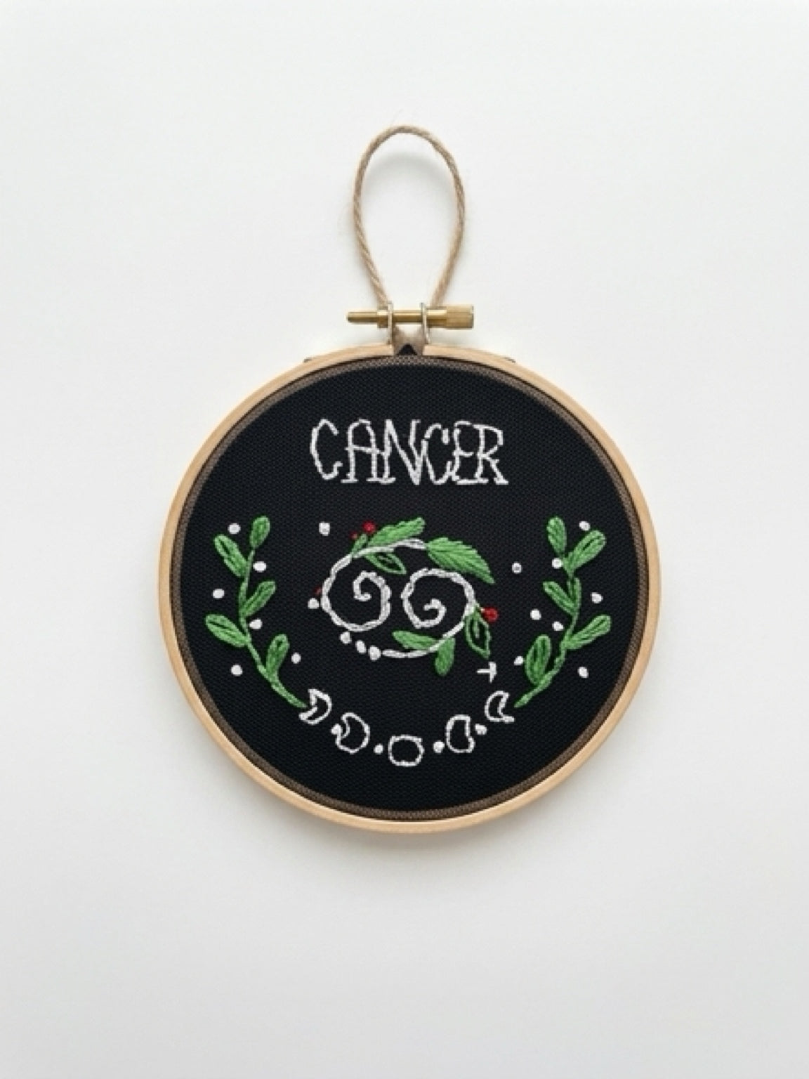 Handmade Embroidered Zodiac Hoop | zodiac Embroidery Wall Art & Shelf Décor