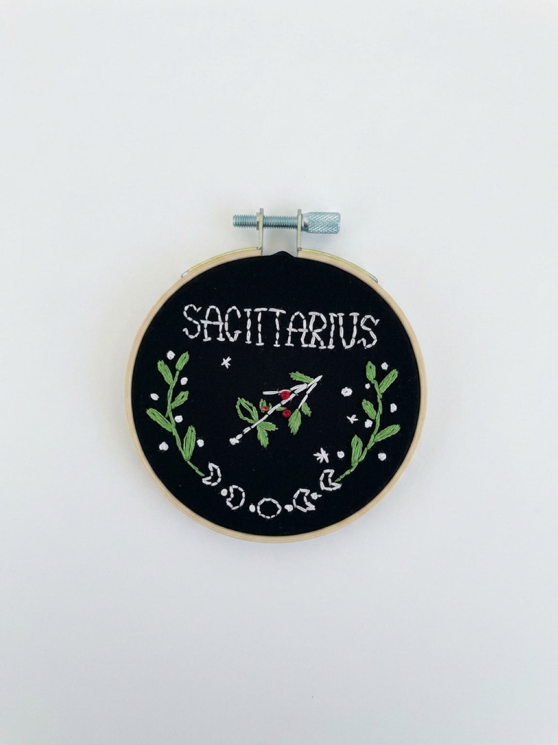 Handmade Embroidered Zodiac Hoop | zodiac Embroidery Wall Art & Shelf Décor
