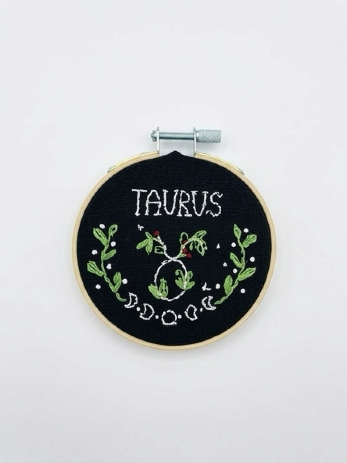 Handmade Embroidered Zodiac Hoop | zodiac Embroidery Wall Art & Shelf Décor