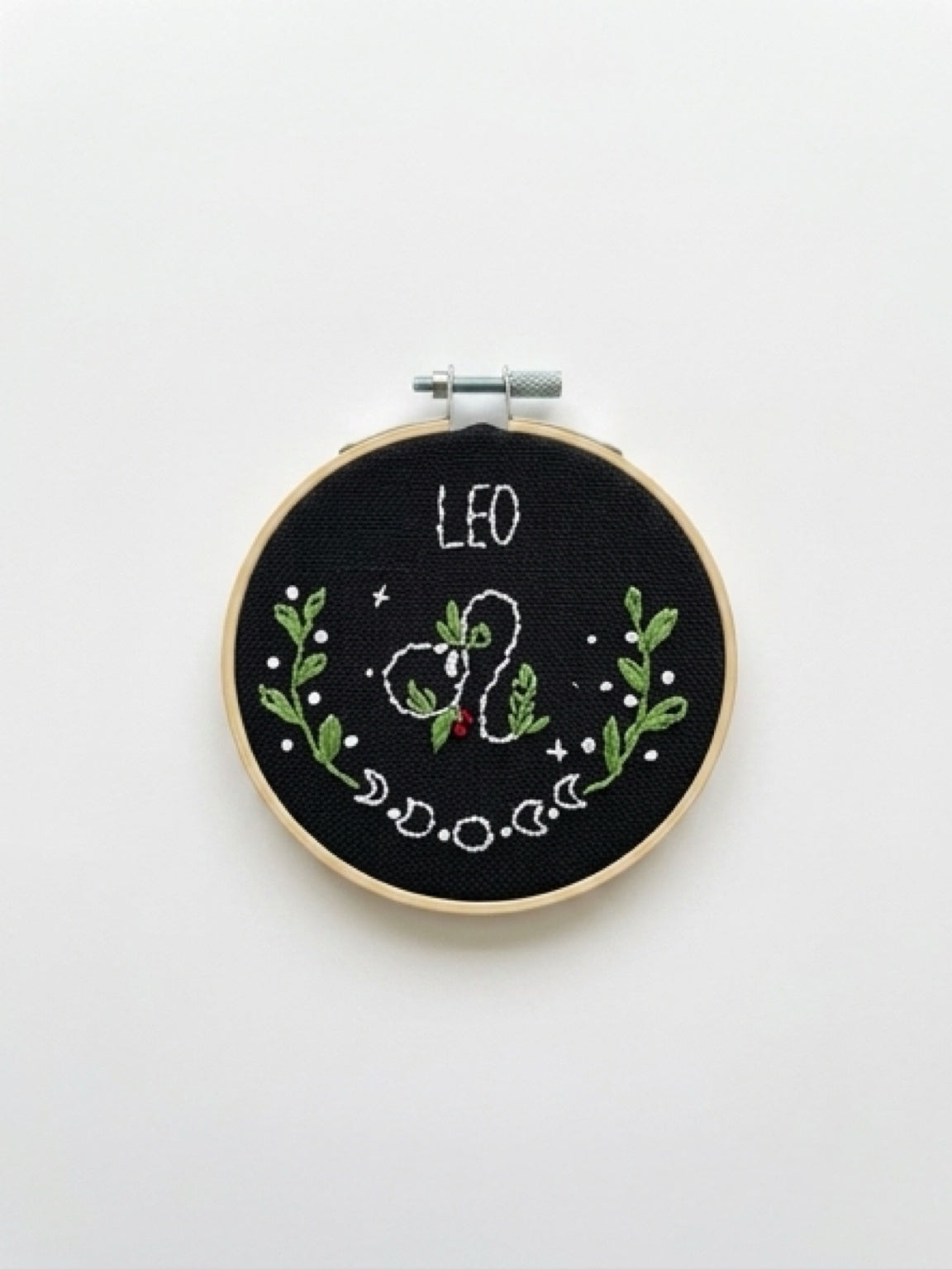Handmade Embroidered Zodiac Hoop | zodiac Embroidery Wall Art & Shelf Décor