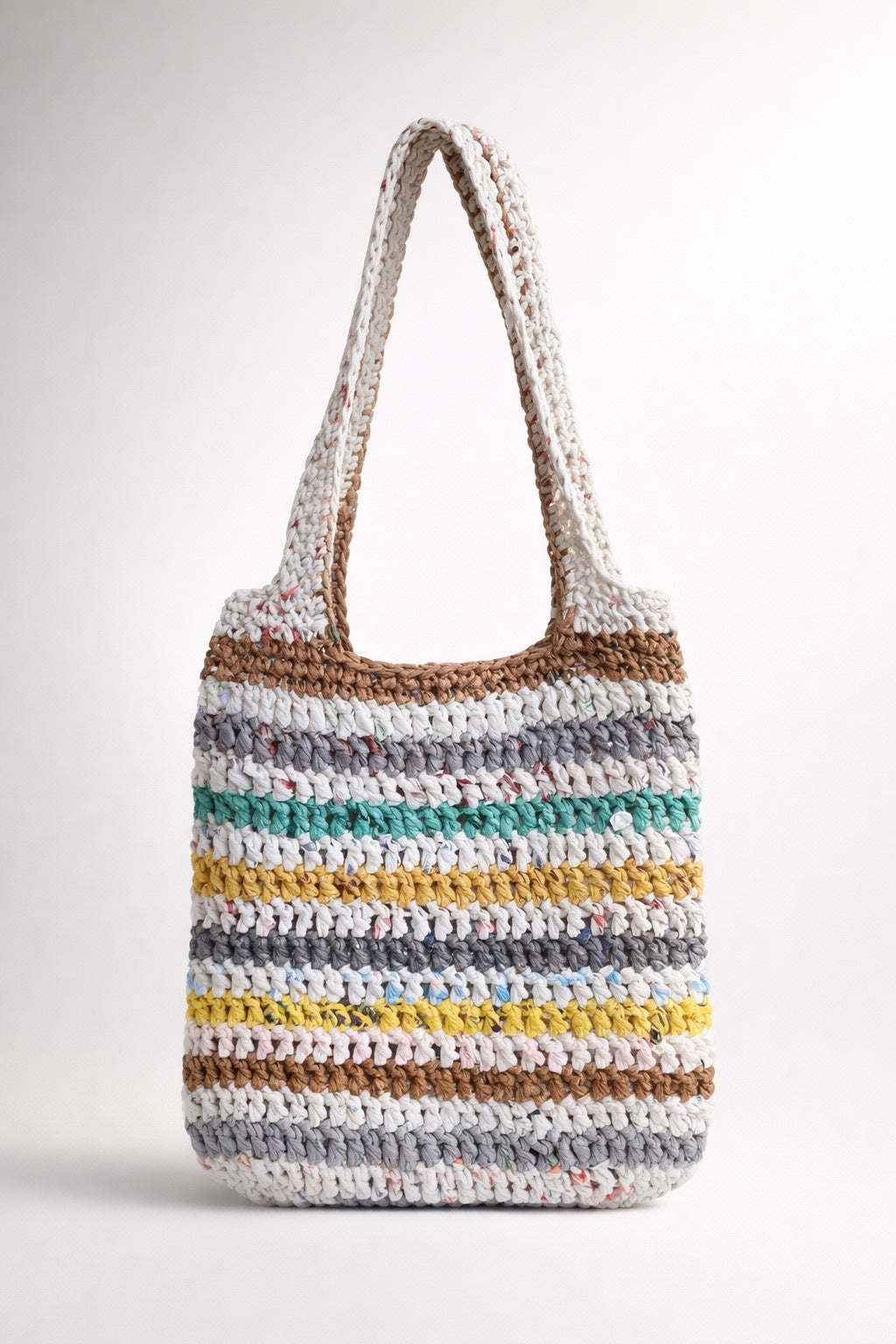 Medium Stripe Plarn Tote - Multicolor